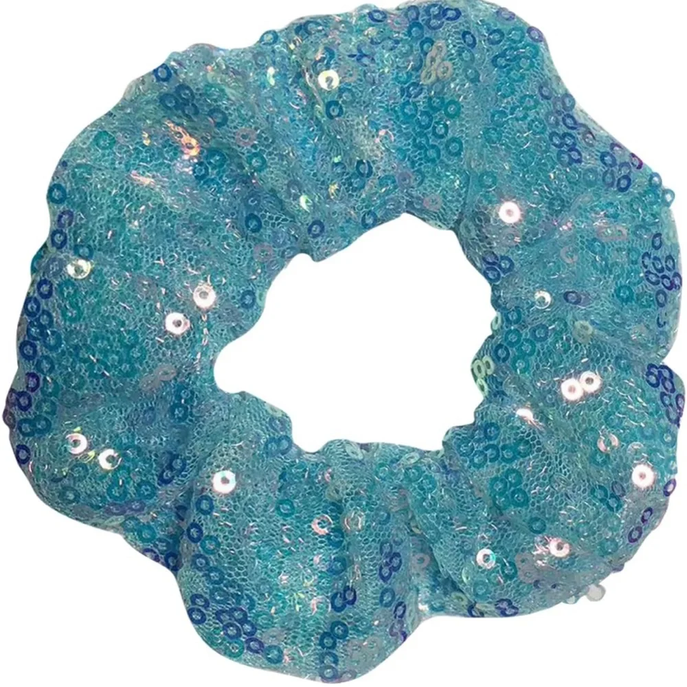 Sequin Blue Hair Scrunchie